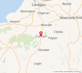 Map of Crymych, WalesWales