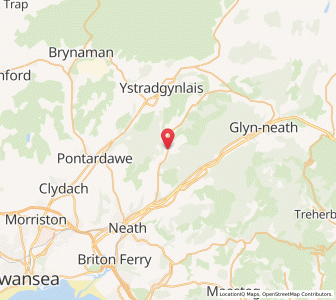 Map of Crynant, WalesWales