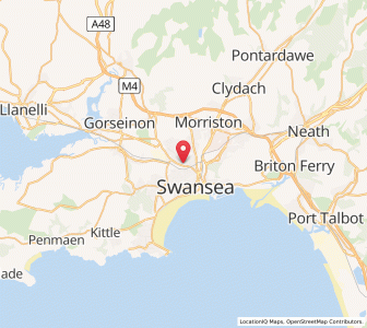 Map of Cwmbwrla, WalesWales