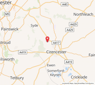 Map of Daglingworth, EnglandEngland