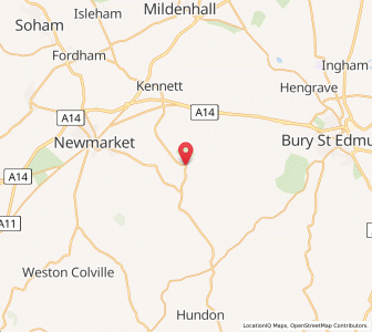 Map of Dalham, EnglandEngland