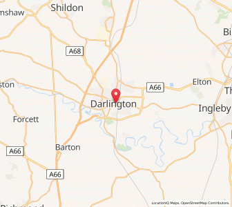 Map of Darlington, EnglandEngland