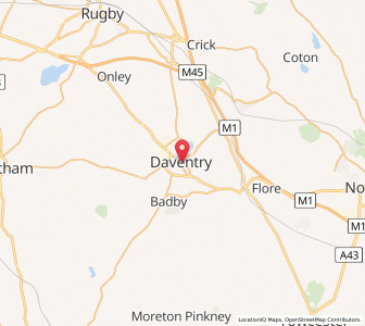 Map of Daventry, EnglandEngland