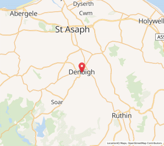 Map of Denbigh, WalesWales