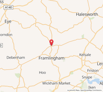 Map of Dennington, EnglandEngland