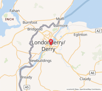 Map of Derry, Northern IrelandNorthern Ireland