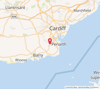 Map of Dinas Powys, WalesWales