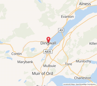 Map of Dingwall, ScotlandScotland