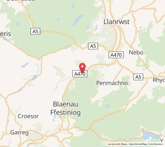 Map of Dolwyddelan, WalesWales