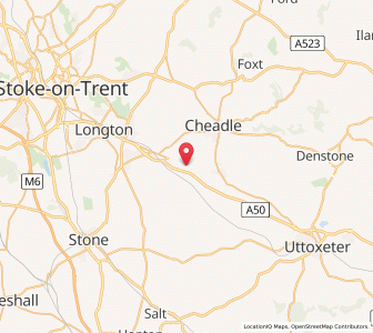 Map of Draycott in the Moors, EnglandEngland