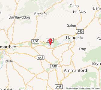 Map of Dryslwyn, WalesWales