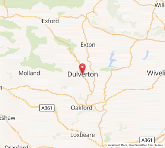 Map of Dulverton, EnglandEngland