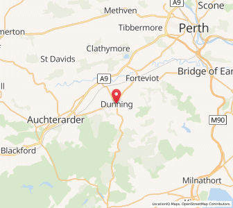 Map of Dunning, ScotlandScotland