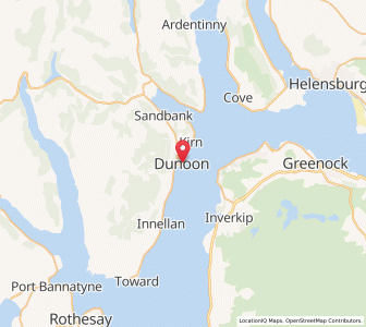 Map of Dunoon, ScotlandScotland