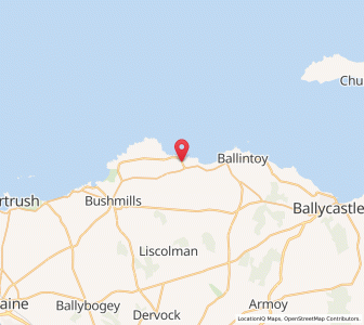 Map of Dunseverick, Northern IrelandNorthern Ireland