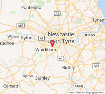 Map of Dunston, EnglandEngland