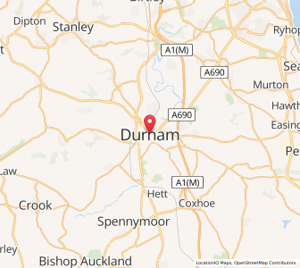 Map of Durham, EnglandEngland