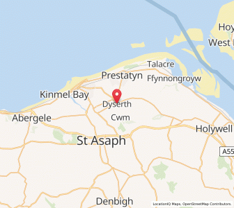 Map of Dyserth, WalesWales