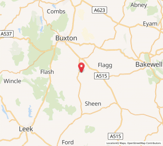 Map of Earl Sterndale, EnglandEngland