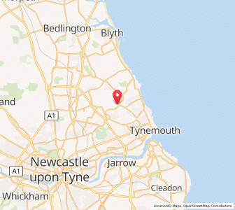 Map of Earsdon, EnglandEngland