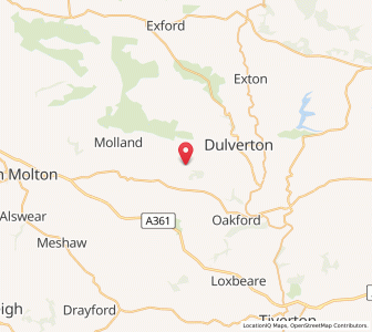 Map of East Anstey, EnglandEngland