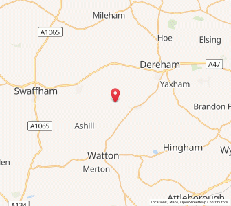Map of East Bradenham, EnglandEngland