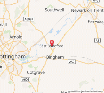 Map of East Bridgford, EnglandEngland