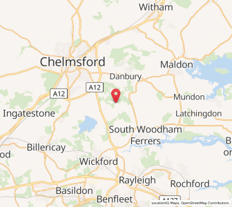 Map of East Hanningfield, EnglandEngland