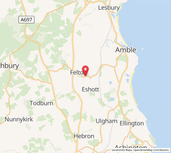 Map of East Thirston, EnglandEngland