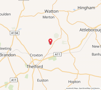 Map of East Wretham, EnglandEngland