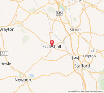Map of Eccleshall, EnglandEngland