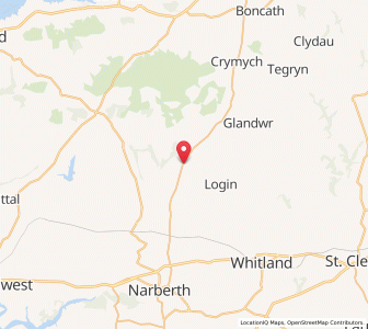 Map of Efailwen, WalesWales