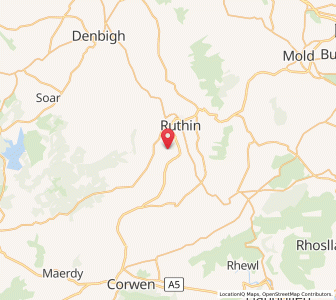Map of Efenechtyd, WalesWales