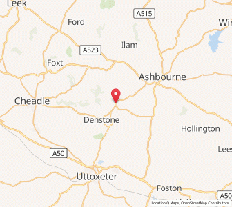 Map of Ellastone, EnglandEngland