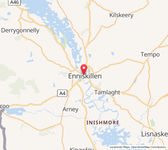 Map of Enniskillen, Northern IrelandNorthern Ireland