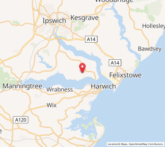 Map of Erwarton, EnglandEngland