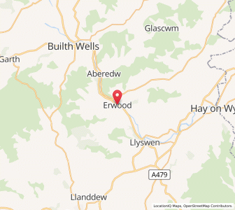 Map of Erwood, WalesWales