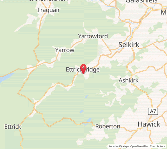 Map of Ettrickbridge End, ScotlandScotland