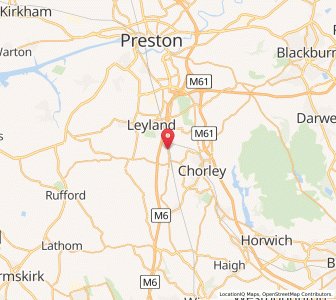 Map of Euxton, EnglandEngland
