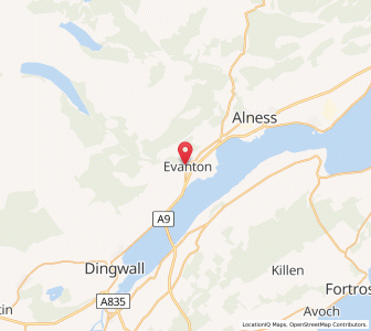 Map of Evanton, ScotlandScotland