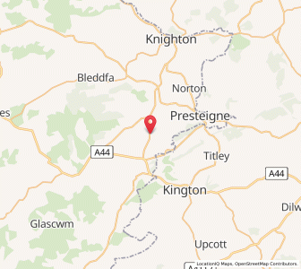 Map of Evenjobb, WalesWales