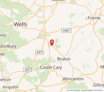 Map of Evercreech, EnglandEngland