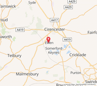 Map of Ewen, EnglandEngland