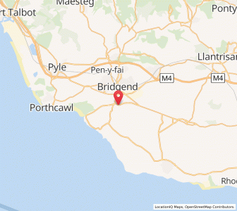 Map of Ewenny, WalesWales