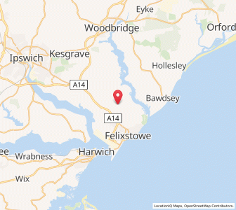 Map of Falkenham, EnglandEngland