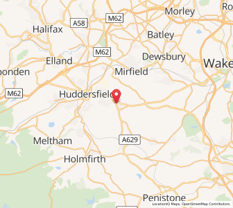 Map of Fenay Bridge, EnglandEngland