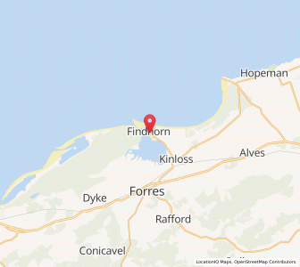 Map of Findhorn, ScotlandScotland
