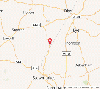 Map of Finningham, EnglandEngland