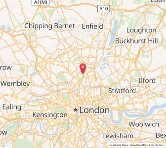 Map of Finsbury Park, EnglandEngland