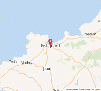 Map of Fishguard, WalesWales